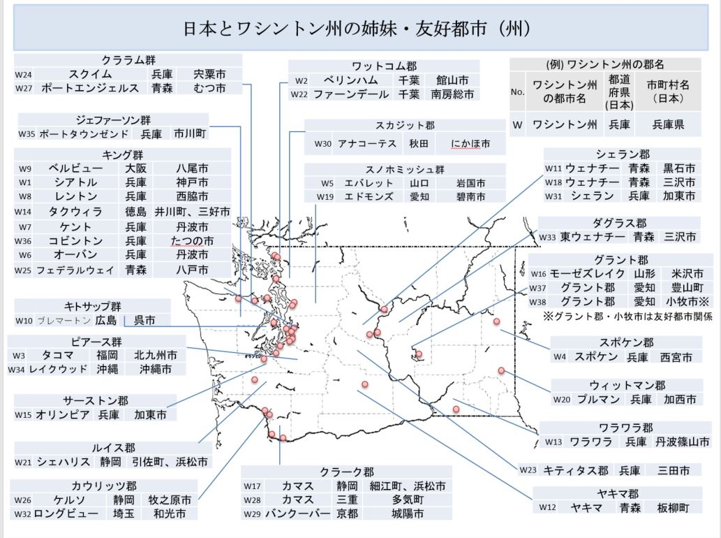 姉妹県 都市情報 年9月現在 在シアトル日本国総領事館